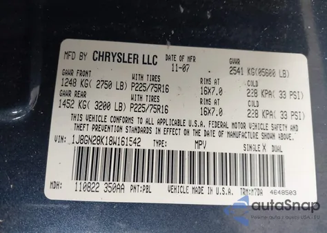 2008 Jeep Liberty Sport from USA, damaged, VIN 1J8GN28K18W161542